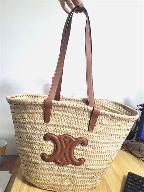 celine straw bag large